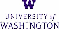 University of Washington logo featuring a bold purple 'W' above the university name in capitalized serif font