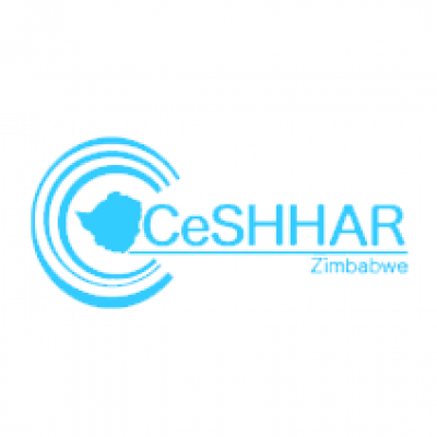 CeSHHAR Zimbabwe logo featuring a blue map of Zimbabwe surrounded by curved lines and the organization's name