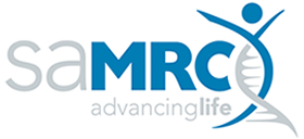 SAMRC logo with the text 'advancing life' and a stylized DNA strand forming a human figure