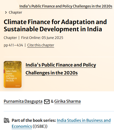 Climate Finance for Adaptation and Sustainable Development in India ...